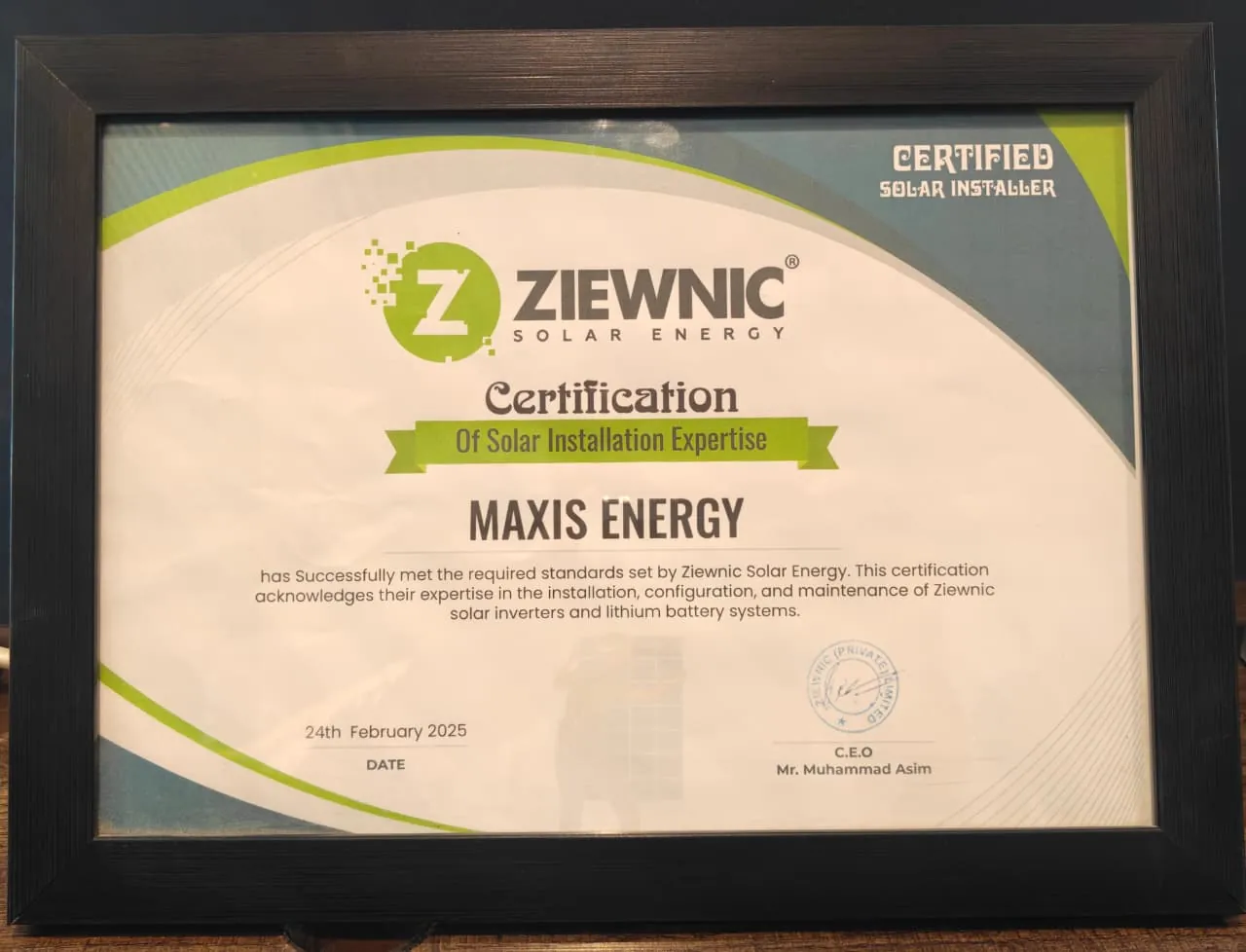 Certification of Solar Installation Expertise